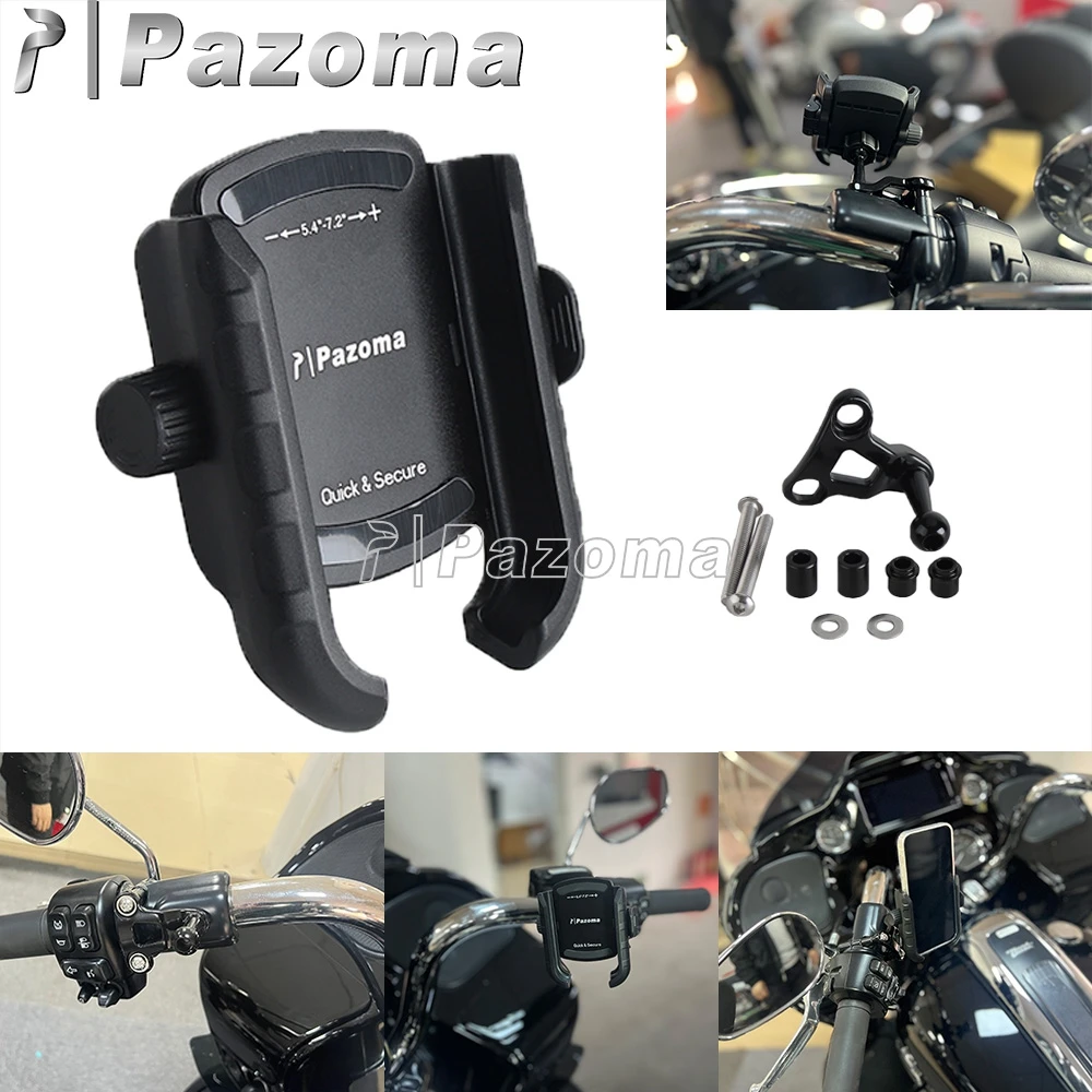 

Phone Bracket Stand For Harley Road Glide FLTRK FLTRX FLTRXST FLTRXS CVO FLTRU Motorcycle Mobile Phone Handlebar Holder Bracket