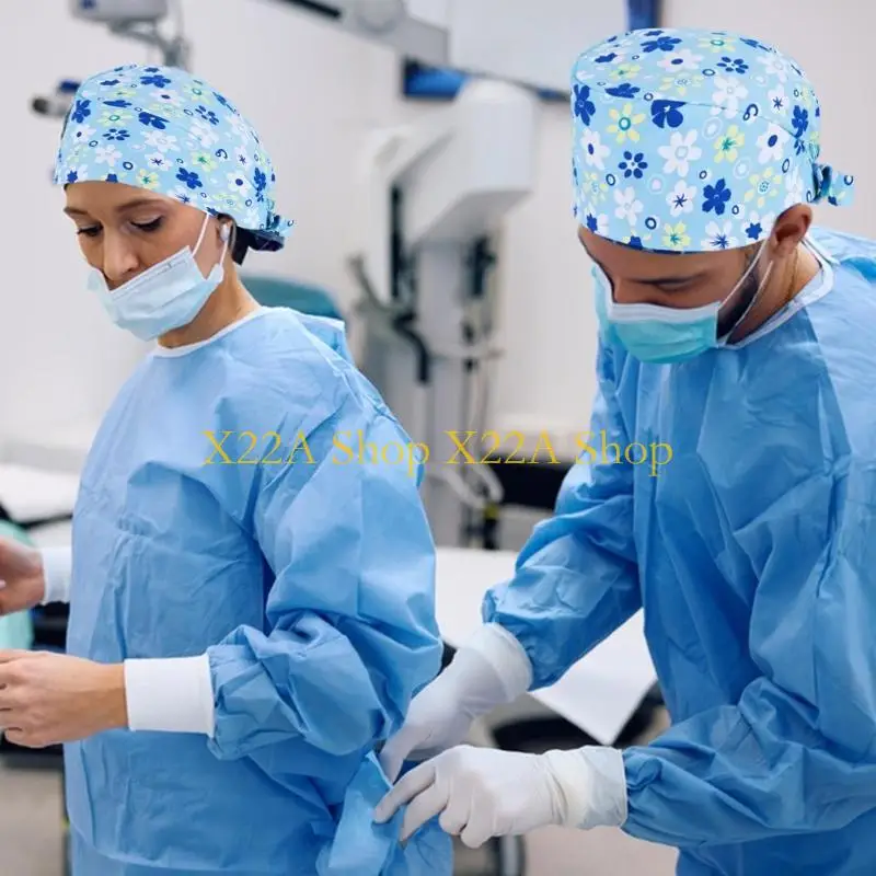 Unique Printed Cotton Surgical Cap Breathable Design for Medicinal Professionals