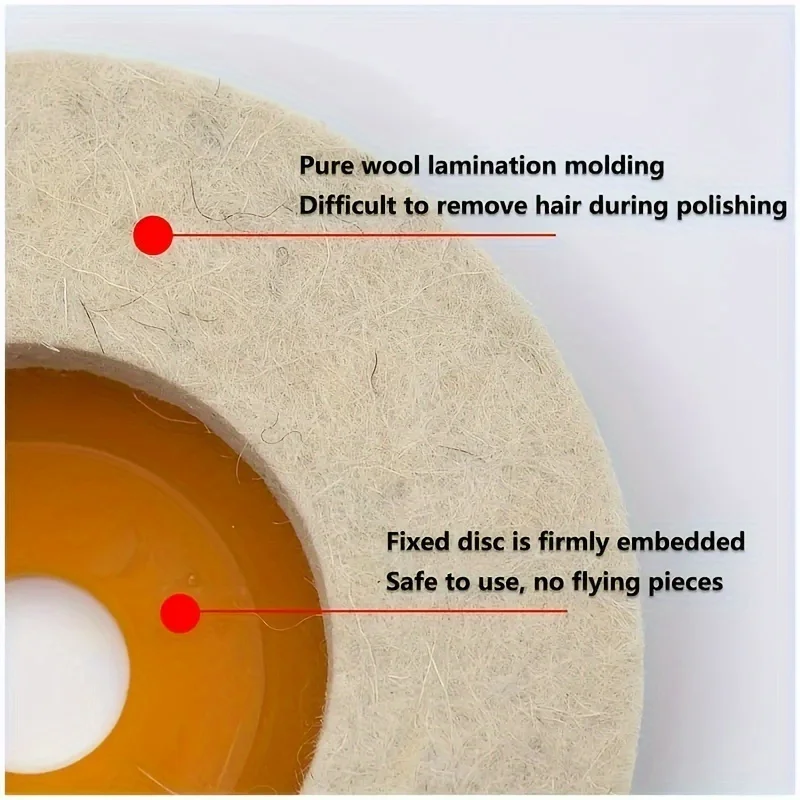 Wool Felt Buffing Polishing Wheels Sanding Disc Angle Grinder Mirror Louver Plane Wheel for Car Stainless Steel Aluminum Alloy