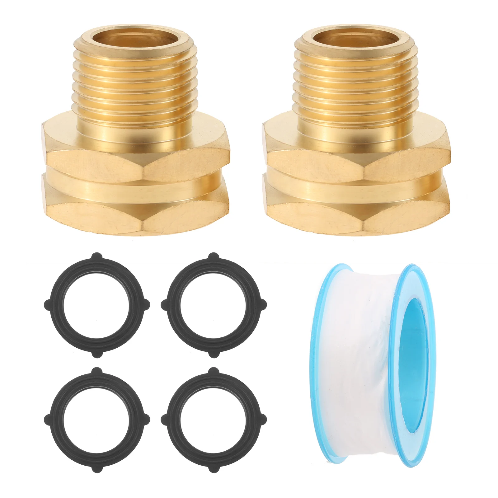 2sets Solid Brass Garden Hose Fittings Connectors 3/4