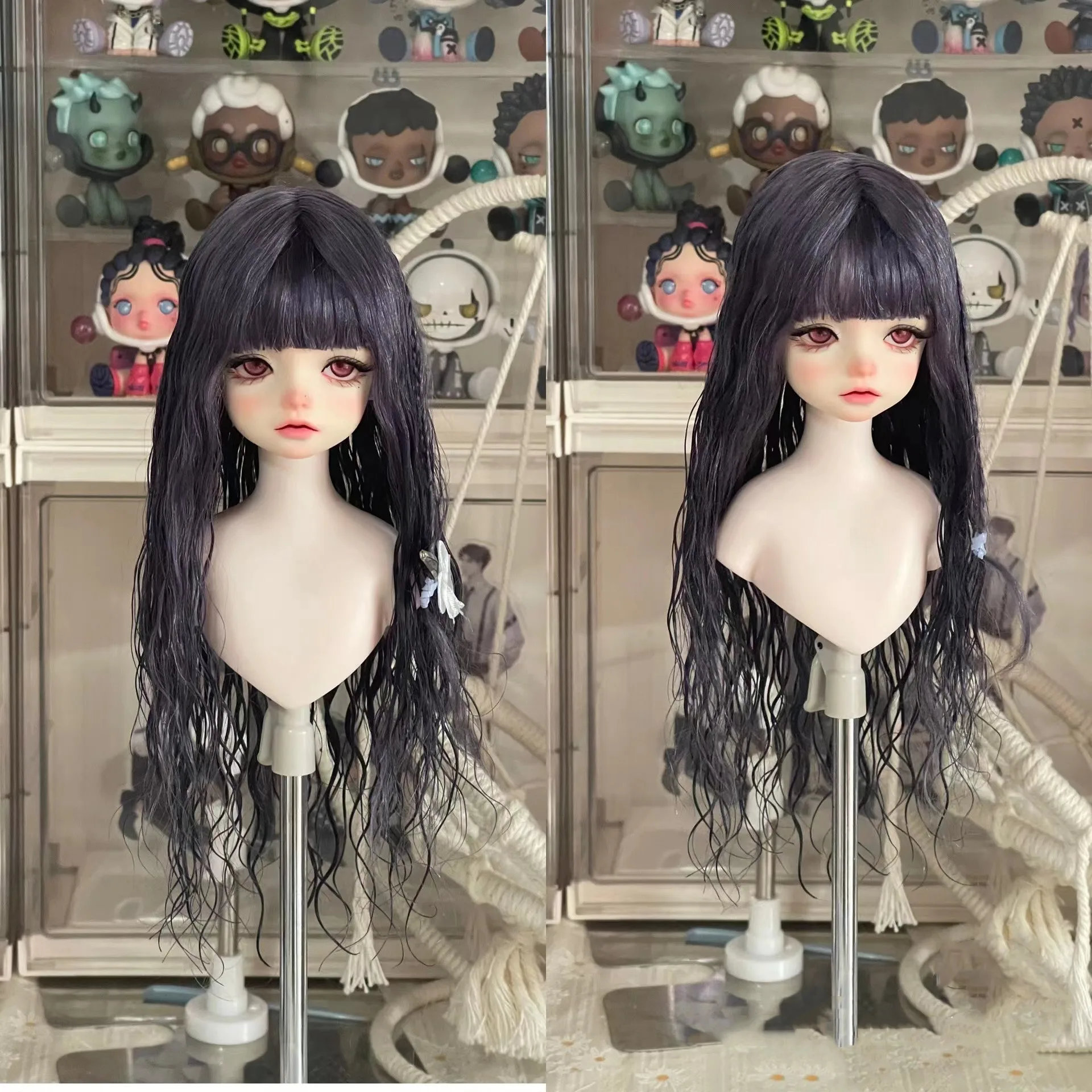 Fashion Shawl Hair Curly Bangs Wig,1/4 1/6 Unisex Doll Hair Free Shipping