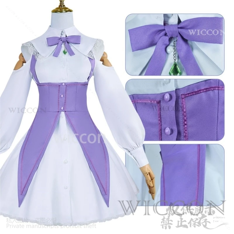 Emilia Cosplay Anime Re: Zero Kostuum Leuke Jurk Lolita Pruiken Uniform Kawaii Halloween Kerstfeest Meisjes Rollenspel Aangepast