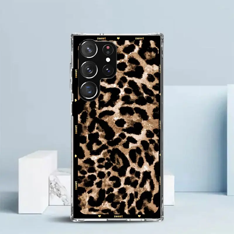 Animal Leopard Print Phone Case For Samsung Galaxy S22 S23 S24 Ultra S21 S20 FE S10 Plus S10E S9 S8 + S7 Edge Soft TPU Back Cove