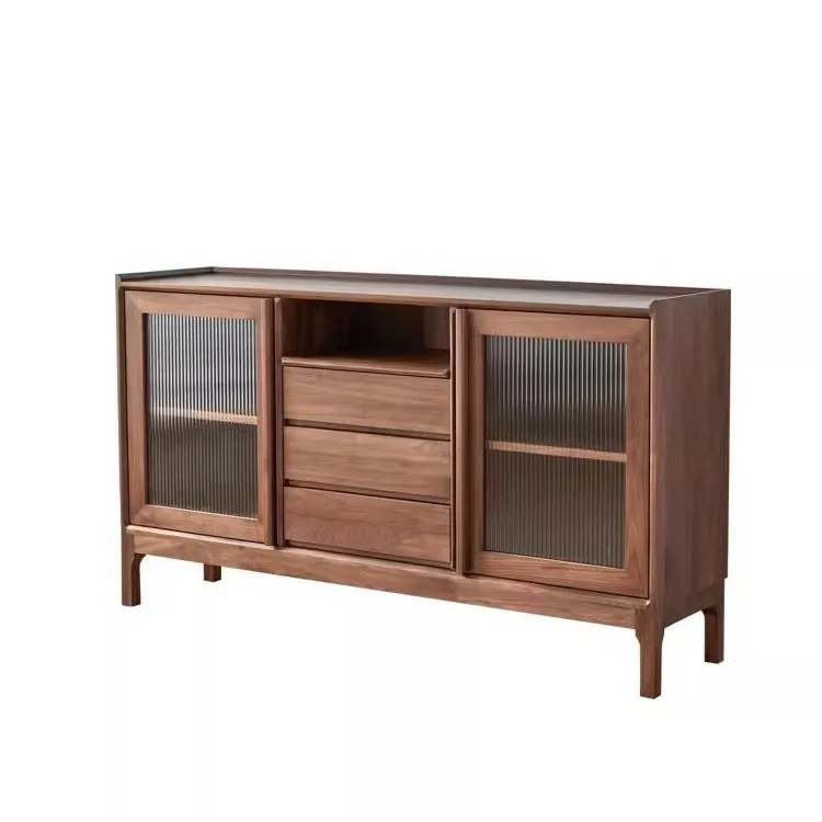 Wine Cabinet Modern Solid Wood Dining Room Easy Assembly Sturdy Durable Stable Construction Space Saving Comfortable