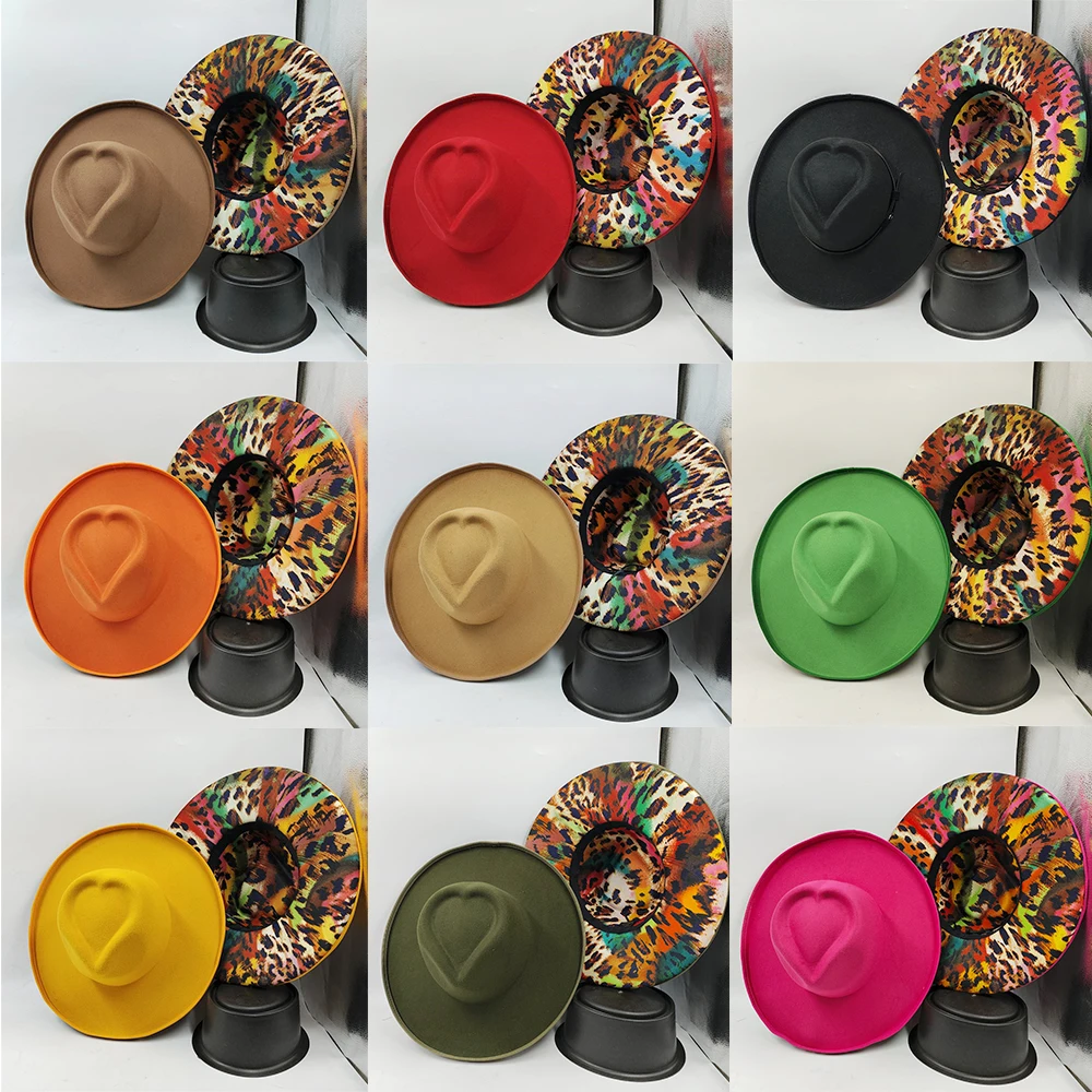 2023 New Fedora Hat for Women Men Luxury Big brim Panama Jazz Hat Heart Top Design Classic Gentleman Elegant Hat Wholesale