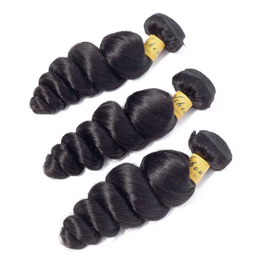 Extensiones de cabello humano brasileño, mechones de ondas sueltas de alta calidad, 12A, 1/3/4 mechones