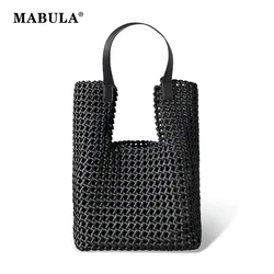 MABULA 2 pezzi Set borsa Tote intrecciata in pelle per donna borsa a tracolla intrecciata con Design scavato borsa a tracolla con pochette