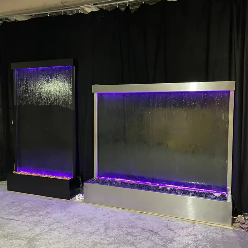 Stainless Steel Water Curtain Partition Wall Outdoor Waterfall Landscape Divider Decor Custom Water Flow Craft Furnishing
