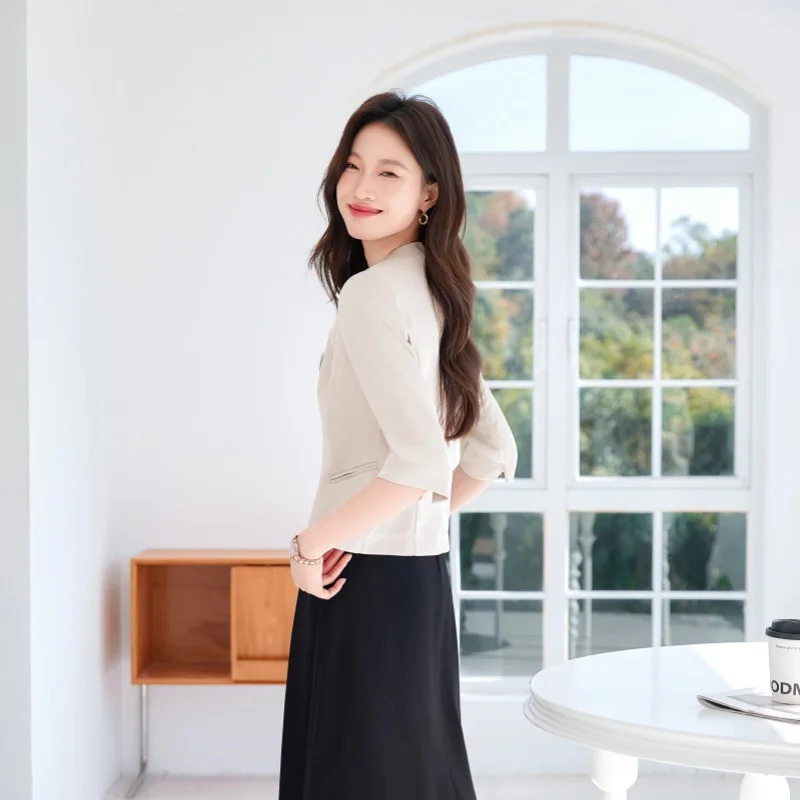 AIyssa Women's Mid-Sleeve Blazer Professional Fashionable High-Quality Elegant Beautiful Charming New 2026 Collection