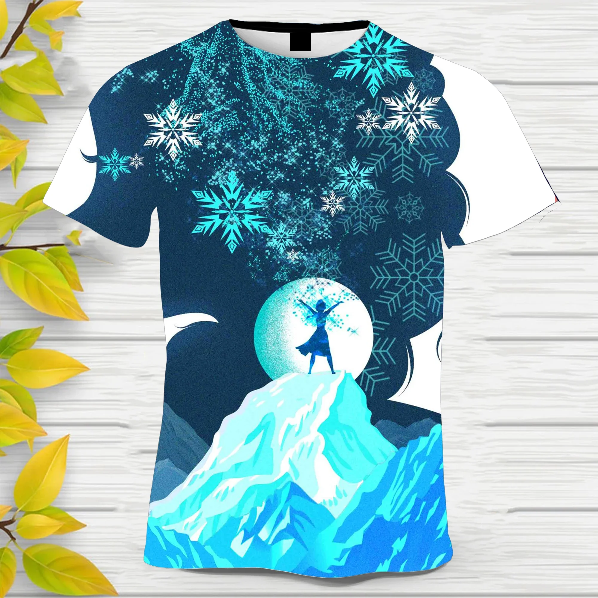 Disney Frozen Elsa Anna Funny Cartoon T Shirt Women Stitch Cute Manga T-shirt Y2k Graphic Tshirt Streetwear Top Tees Female