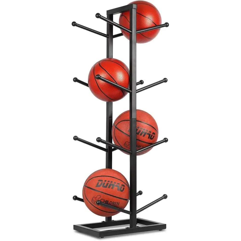 

Space-Saving Metal Basketball Rack for Indoor and Outdoor Ball Storage