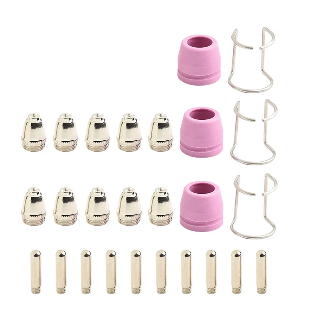 26PCS Plasma Cutter Consumables Kit For AG60 For SG55 Plasma Cutter Consumables Kit, Plasma Cutting Torch Tip Welding Tools