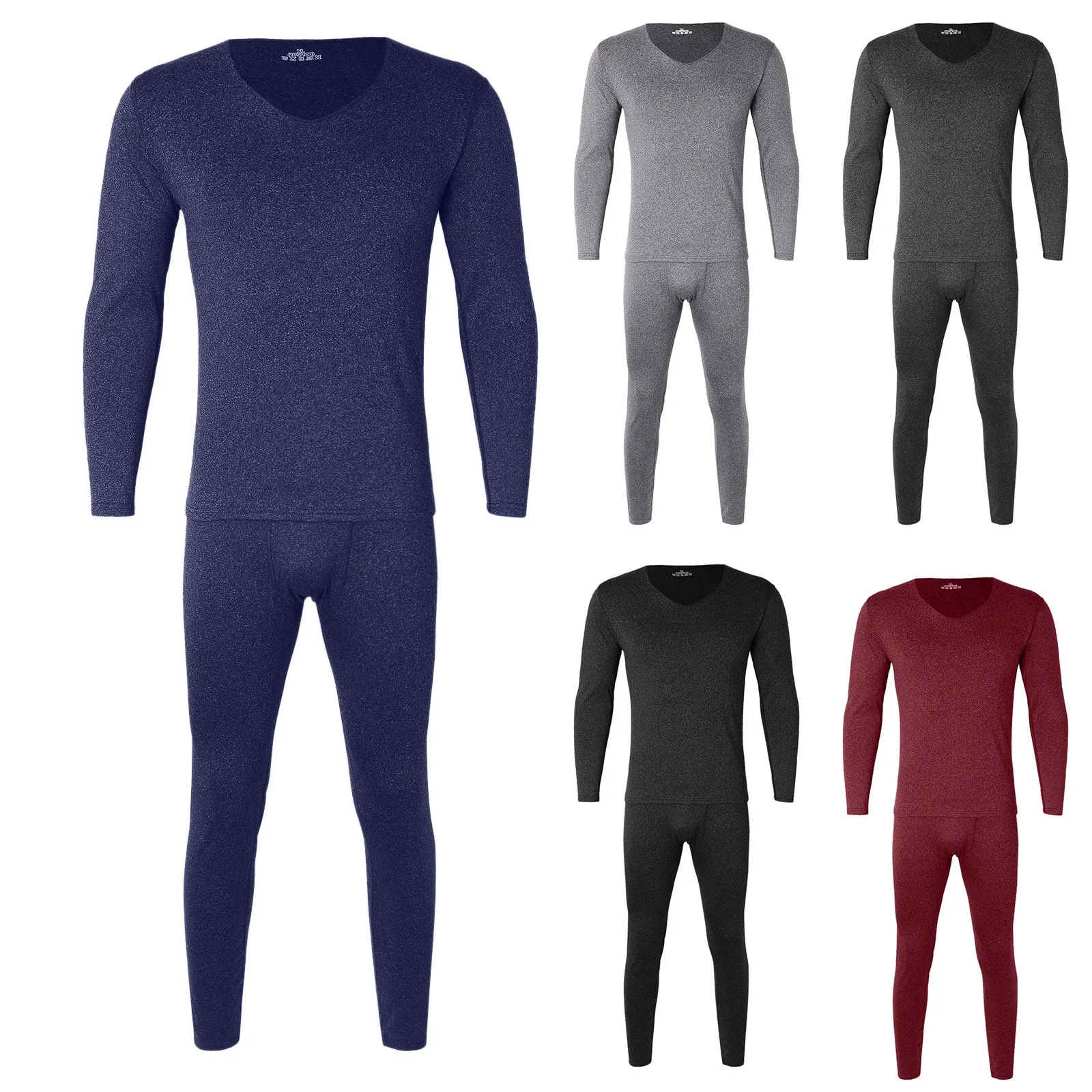 Mens Thermal Underwear Seamless Autumn Winter Warm T-Shirt  Thermal Underwear Set Clothes Trousers Mens Bottom Long-Sleeved Tops