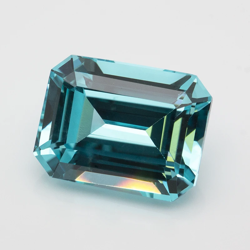 New Emerald Cut Lab Grown Paraiba Gemstone Neon Blue Synthetic Tourmaline Loose Precious Stones with AGL Certificate