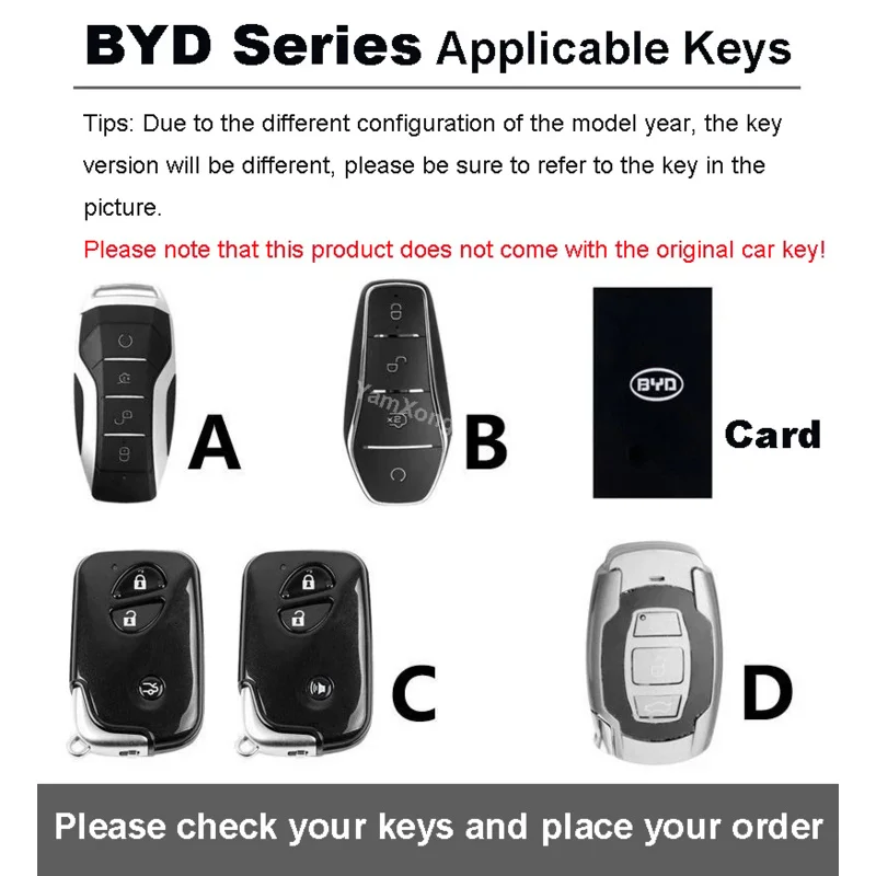 Alloy Remote Key Case Cover For byd Tang  DMI DMP EV Smart Keyless Protective Case Keychain Hold Decoration case Car Accessories