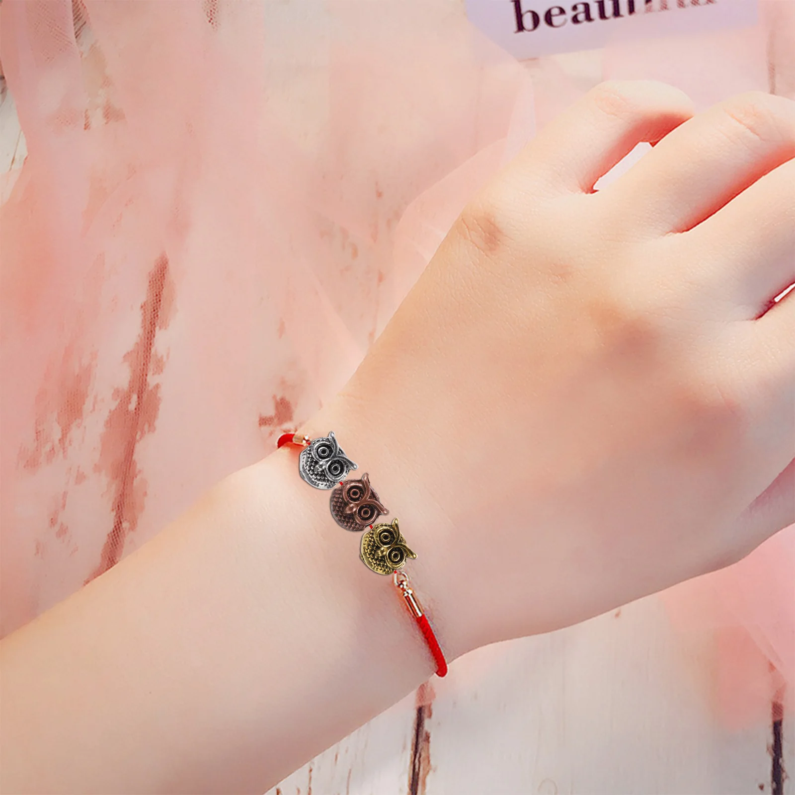 10 قطعة سحر موصل البومة DIY بها بنفسك صنع المجوهرات الملحقات دائم ليس من السهل كسر أو تتلاشى موصلات سوار السحر #5