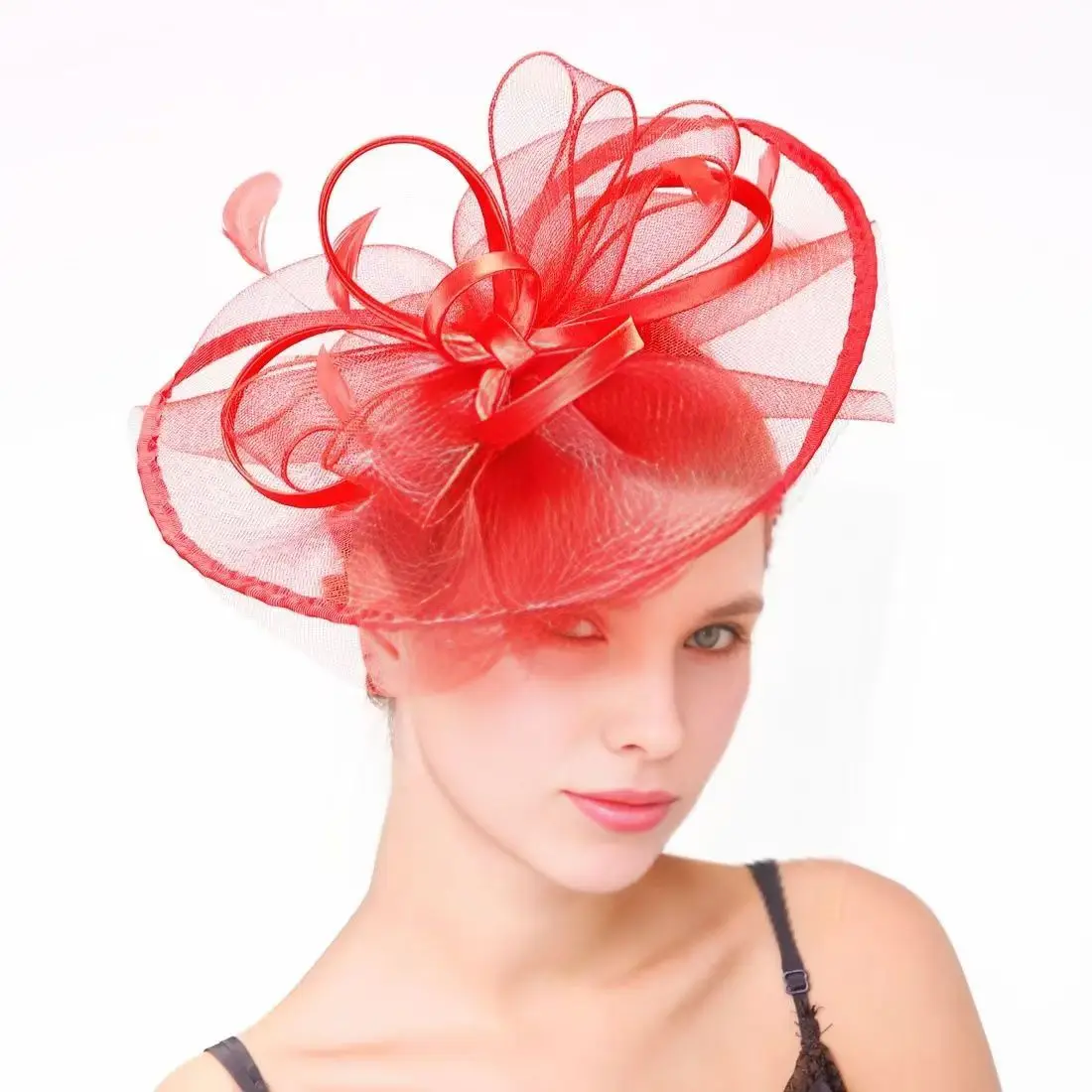 Tocados de malla de plumas para fiesta de té, sombrero de cóctel para iglesia, maquillaje, graduación, Kentucky, Derby, tocado, accesorios para el cabello para fotografía