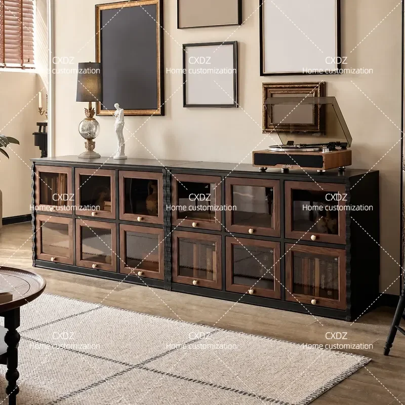 Xiangyun Yarn Chest Cabinet Module Combination Solid Wood Living Room TV Cabinet Medieval Bedside Table Storage Unit