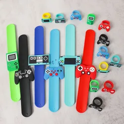 6/12Pcs Video Game on Theme GamePad Silicone Slap Bracelets Ring for Boy Birthday Party Favors Game Night Party Pinata Fillers
