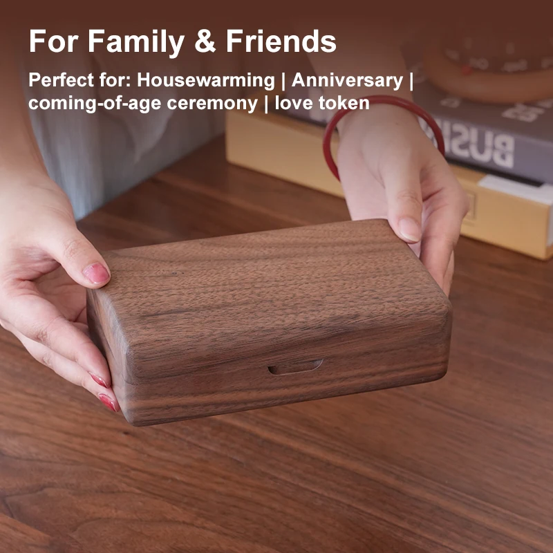 Premium Black walnut Jewelry Box - Wedding Ring Holder, Earring & Rings Storage, Elegant Gift Box for Women