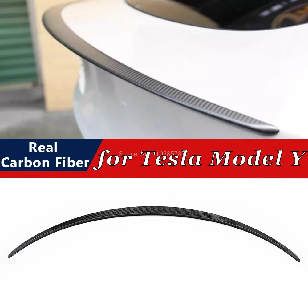 Per Tesla MODEL Y 2021-2023 Real Carbon Fiber Spoiler posteriore paraurti Lip Trunk Wing Boot Spoiler Body kit