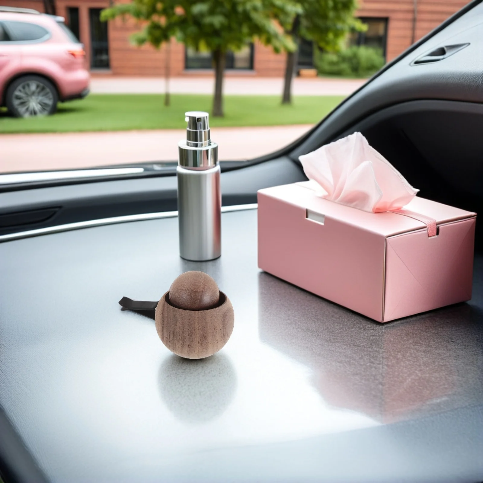 

2pcs Car Air Freshener Walnut Wood Diffuser Vent Clip For Essential Oil Natural Aromatherapy Car Perfume Automotive Interior
