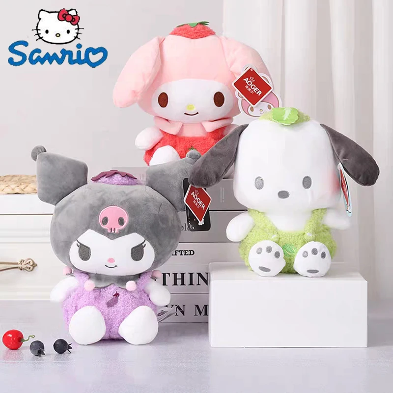 

Sanrio Kawaii Cinnamoroll Melody Kuromi плюшевая игрушка Hellokitty Pachacco Овощной свежий серии Мягкие плюшевые куклы аниме подушка