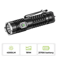 Wurkkos TS22 Rechargeable 21700 LED Flashlight XHP70.2 Powerful Max 4500LM IP68 with Magnet Tail & Reverse Charging for Hiking
