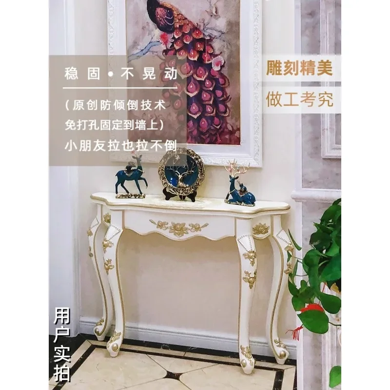 Entrance cabinet European table against the wall End view table Corridor side cabinet partition Living room light luxury semi-ro