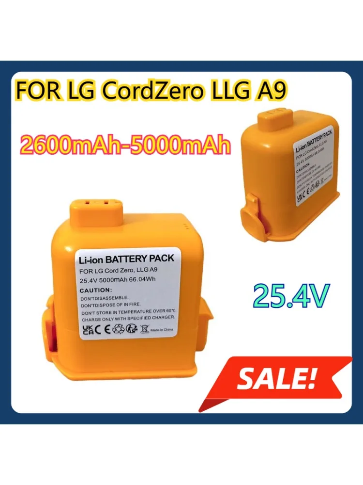 

5000mAh Vacuum Cleaner Battery FOR LG Cord Zero LLG A9/P9/A9S KC Certified, Compatible with LG CordZero A9 Battery Replacement