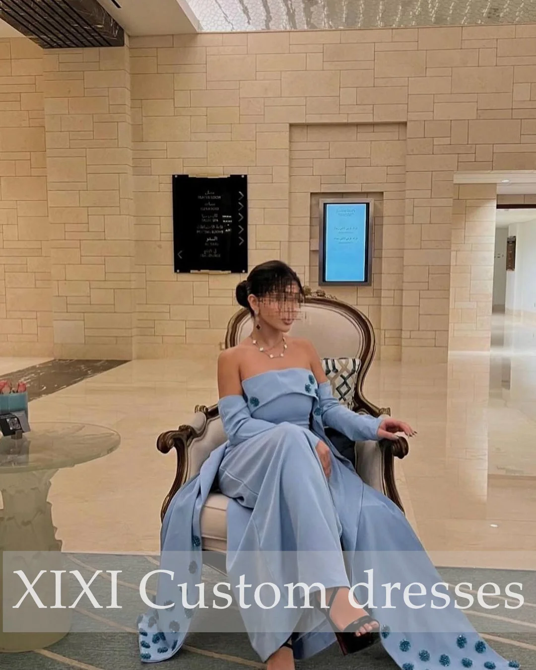 XIXI Column Evening Dresses Off-The-Shoulder Neckline Floor-Length Beaded Zipper Up Long Sleeves Vestidos De Gala Bride Dresses