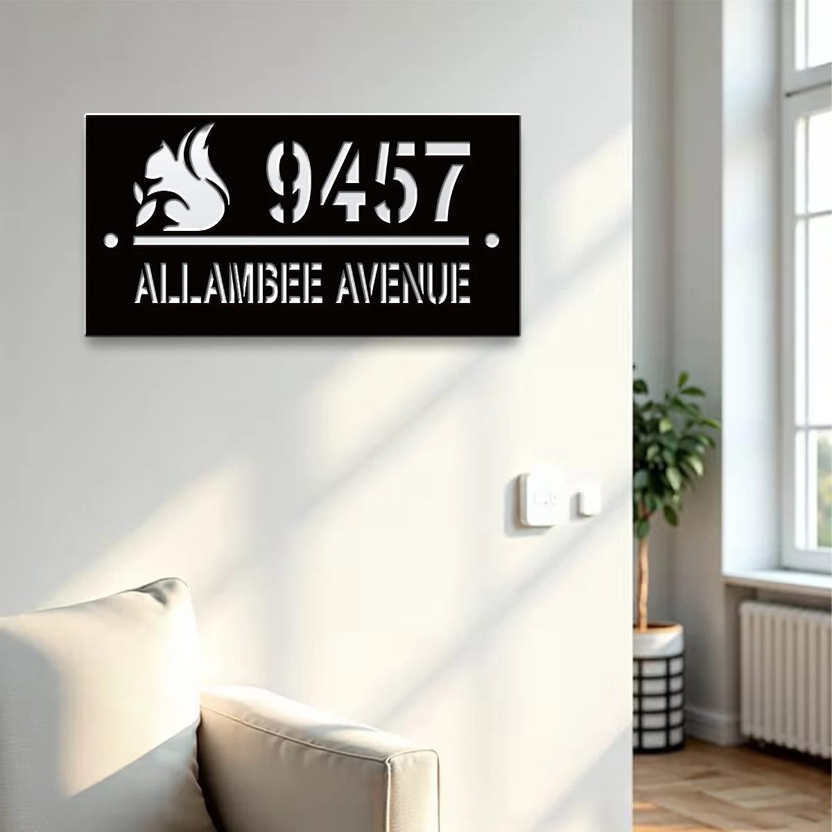 1Pc Custom Squirrel Sheep Number&Text Acrylic House Number Door Street Sign Plaque,Home Room Garden Decor,Birthday Wedding Gift