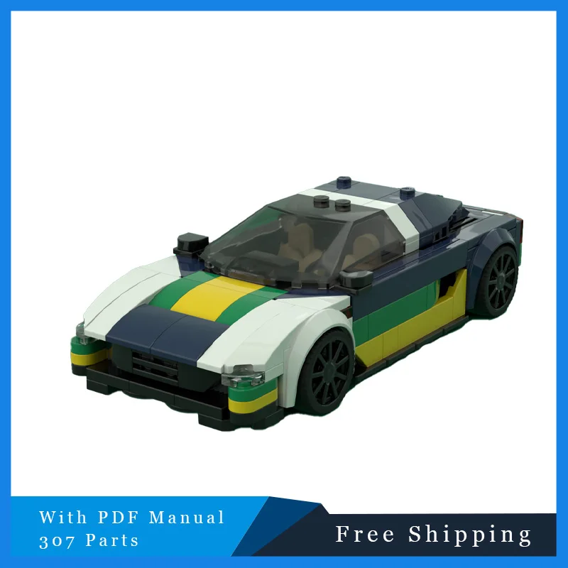

307 шт. MOC Cool Speed City Sports Car, строительный блок, модель для детей, сборка своими руками, кирпичи, модель игрушки для мальчиков и девочек, подарок на день рождения