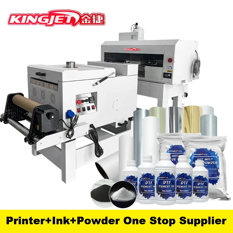 Products subject to negotiationKingjet pet film dtf printer set xp600 i3200 t shirt dtg 30cm 60cm 2 heads printing machine a2 a3