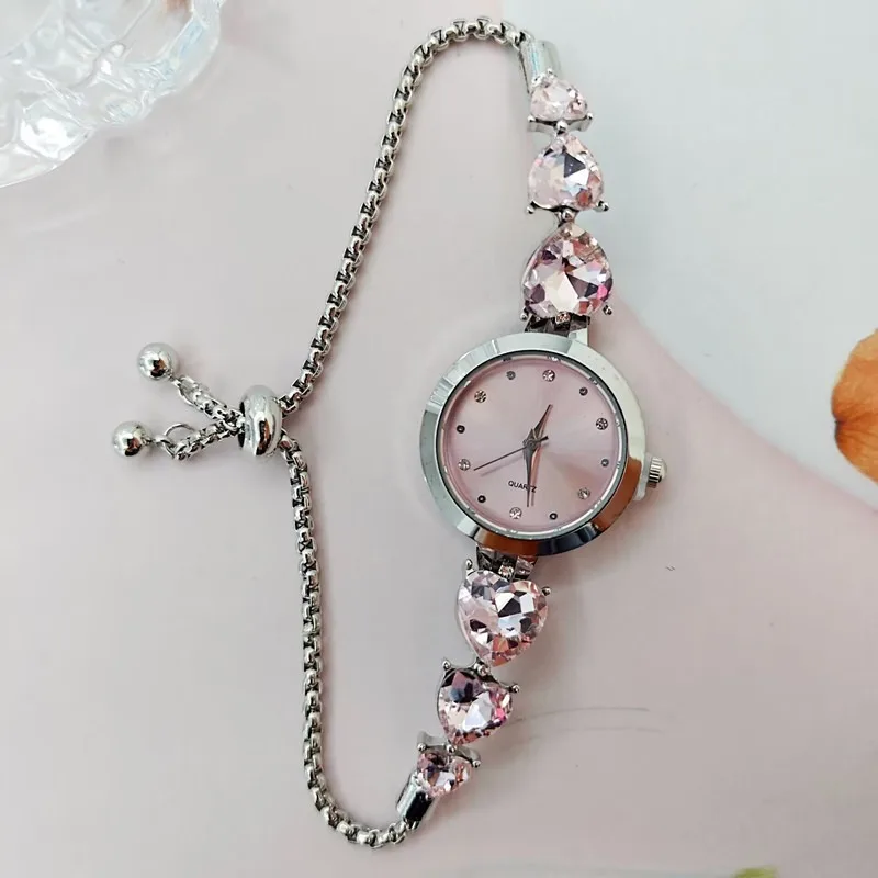2025 Orologio da donna con bracciale con diamanti Love, stile college, moda, pigro, design personalizzabile