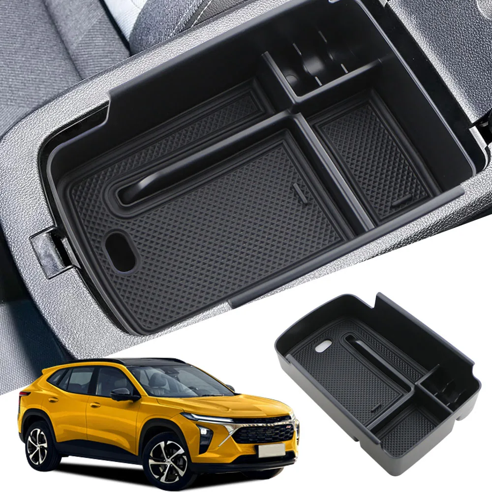 Para Chevrolet Trax Seeker 2024 2025 caja de almacenamiento con reposabrazos bandeja organizador de consola central contenedor soporte accesorios de Interior de coche