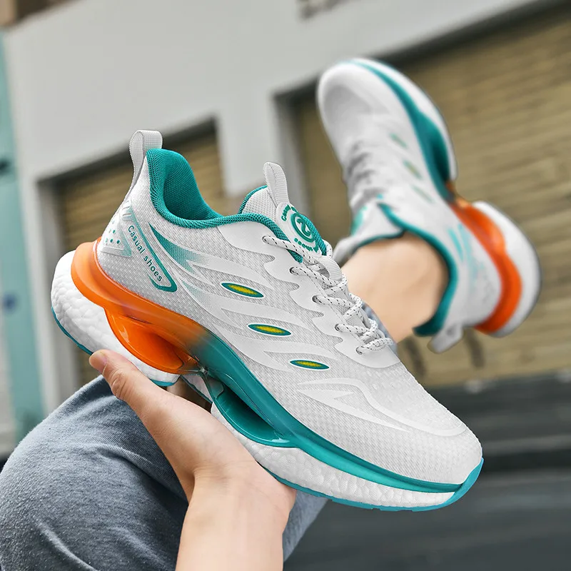 Breathable Mesh TPU Popcorn Platform Cushioning Sports Shoes Men Soft  Running Jogging Training Trend Sneakers