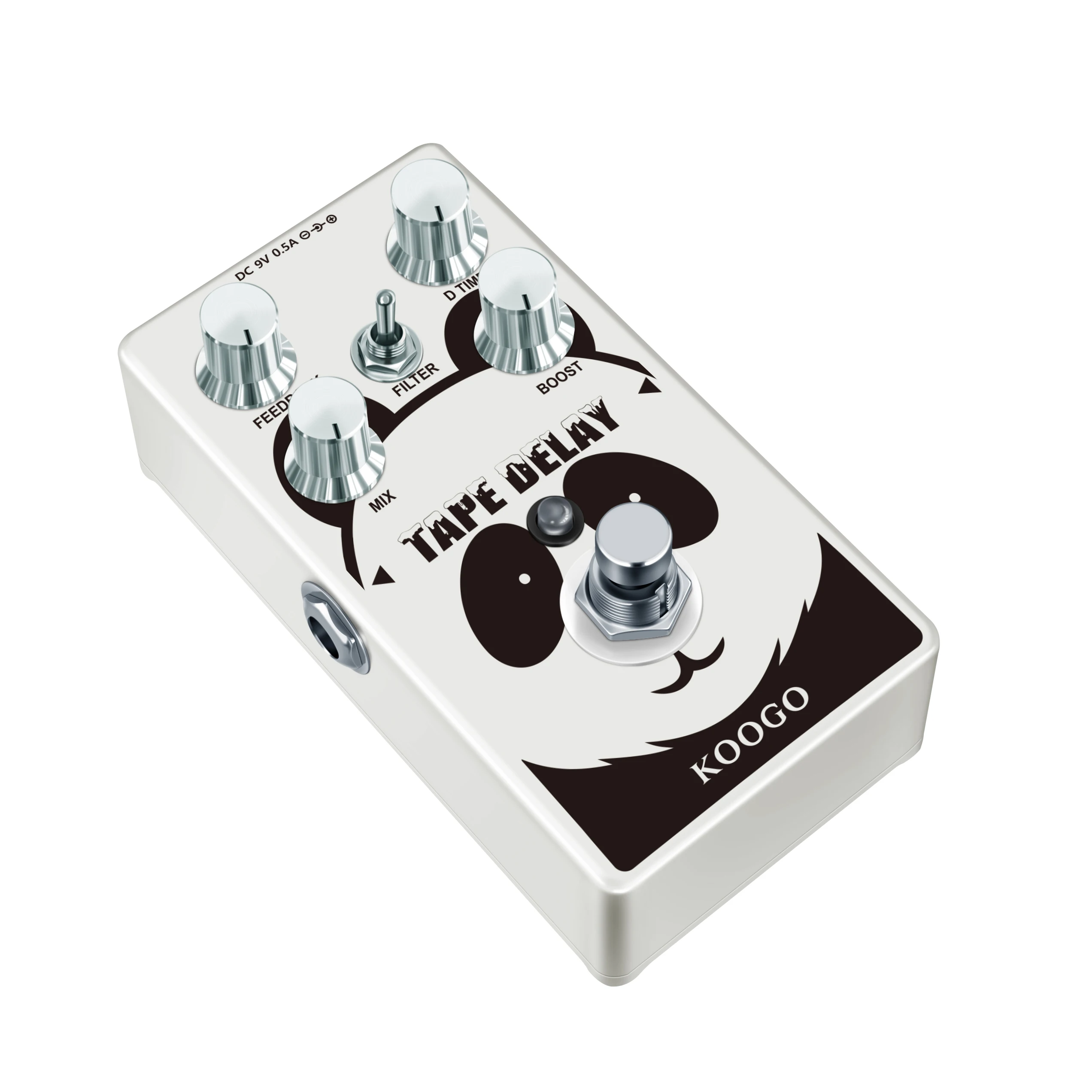 Tape Delay Pedal for Electric Guitar, Analog Delay Pedal with Echo Effect, White Tape with Reverb Boost Effect Pedal True Bypass