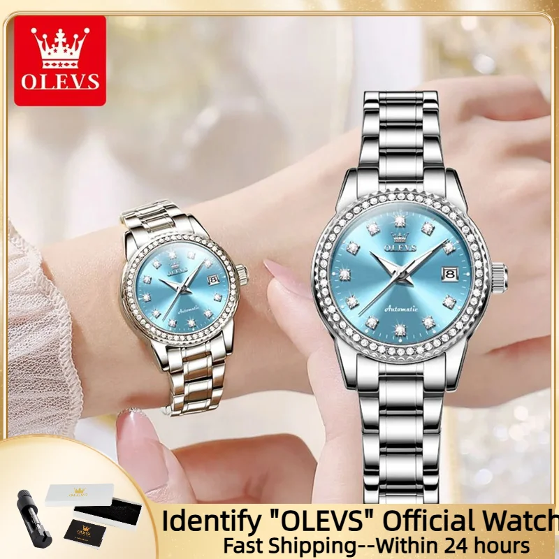 

OLEVS автоматические механические часы для женщин с автоматической датой, лучший бренд, деловые роскошные женские часы, новинка 7003