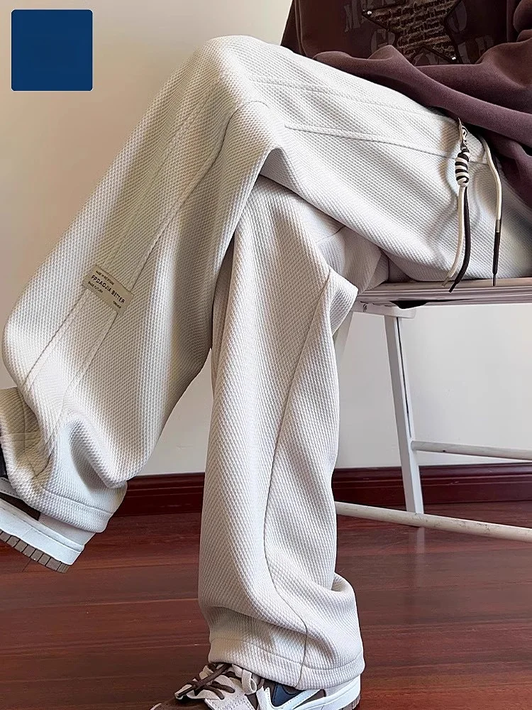 

Мужские повседневные брюки в американском стиле, свободные прямые брюки на весну и осень, молодежные драпированные спортивные брюки, модные брендовые брюки