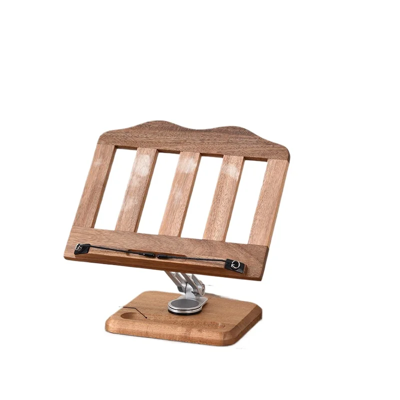 

Walnut computer notebook holder desktop height increase rotatable lifting cooling base