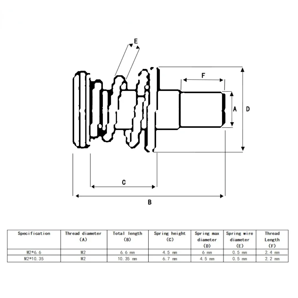 10pcs M2 Black Springs Graphics Card Screw Phillips For CPU Mainboard Radiator Fixing Bolts DIY Step video display Screws