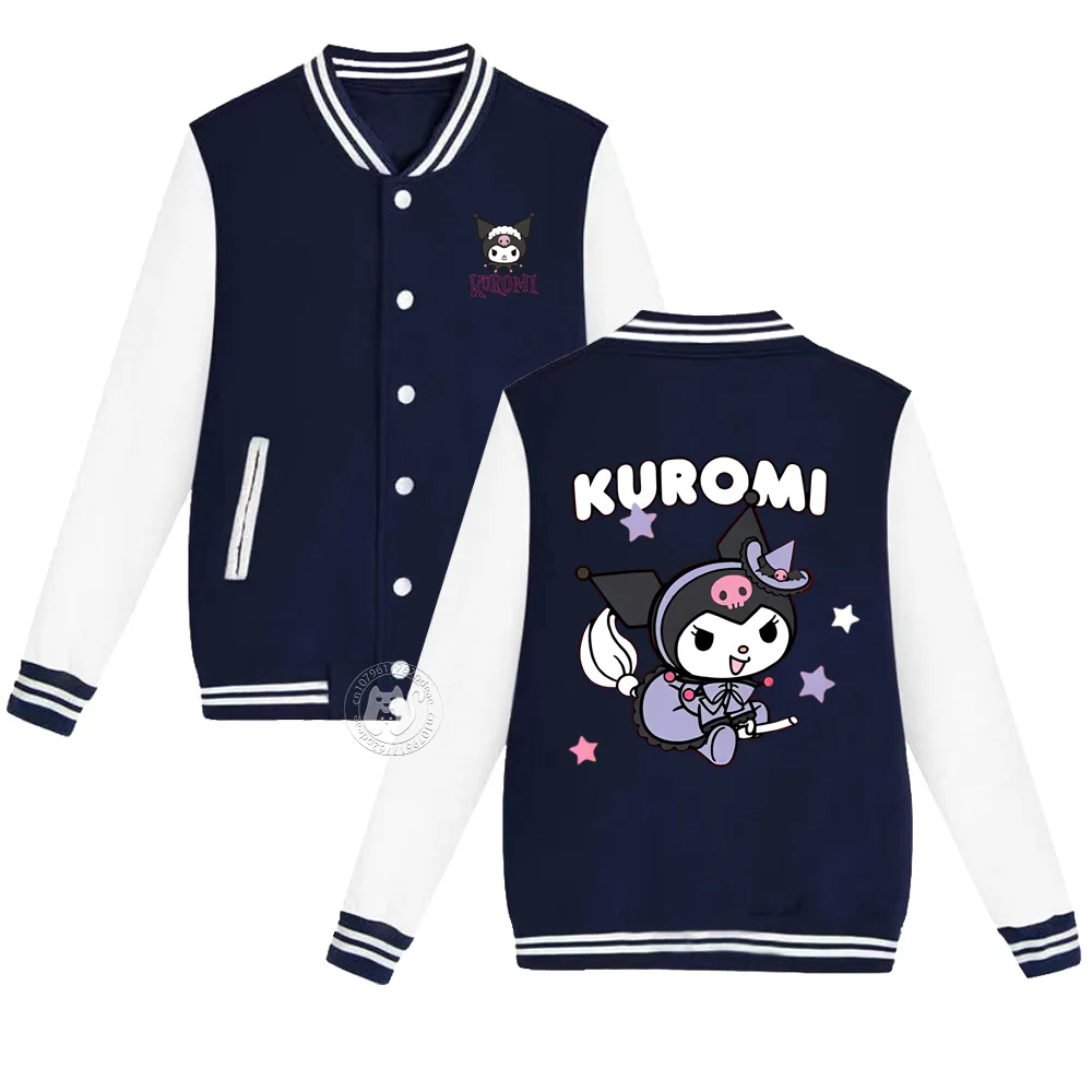 Sanrio Kids Fall/Winter Thickened baseball Uniform Boys & Girls Naughty Kumi Print warm coat Casual Fashion jacket