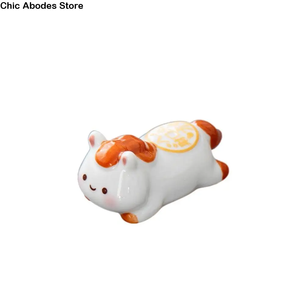 

Easy To Clean Ceramic Horse Chopstick Rest Cute Table Decor Spoon Rack Holder Kawaii Cartoon Chopstick Rack Decor