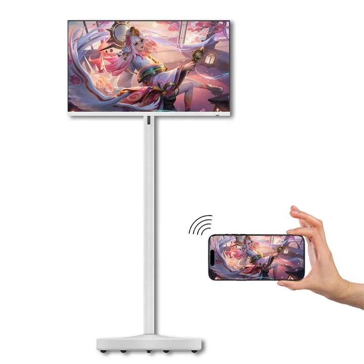 2024 New 27 Inch Portable Hd Advertising Touch screen  portable tv Android stand by me Capacitive lcd