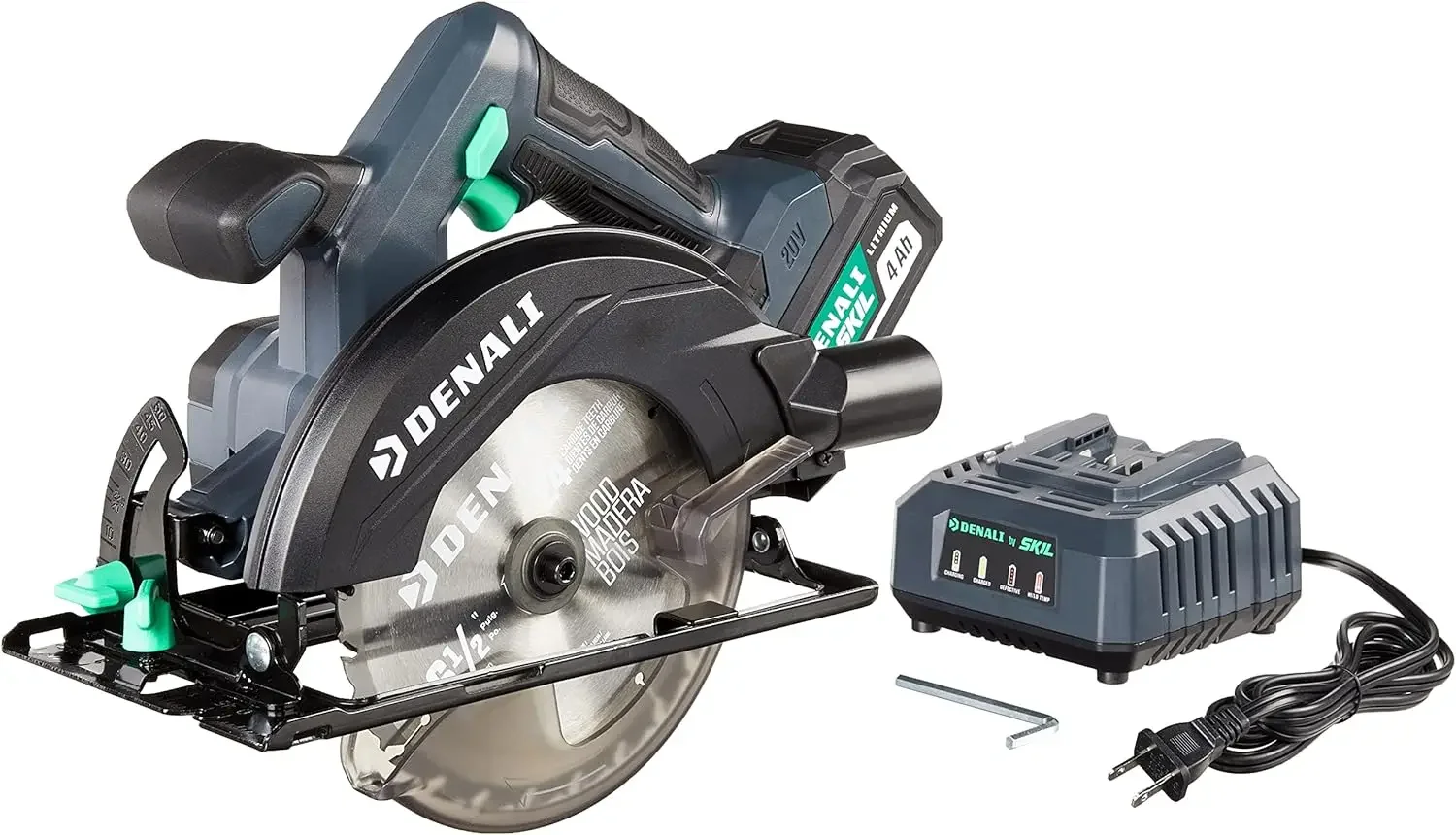 

Amazon Brand - Denali by SKIL 20V 6-1/2 Inch Cordless Circular Saw Kit with 4.0Ah Lithium Battery and 2.4A Charger, Blue