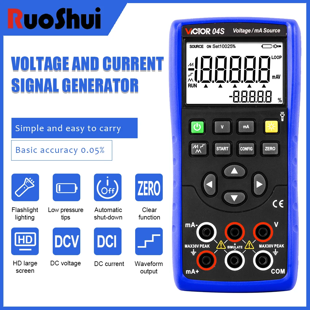 Victor 04S Voltage Current Signal Generator High-Accuracy 25mA Analog Output Industrial Simulate Meter Digital Source Calibrator