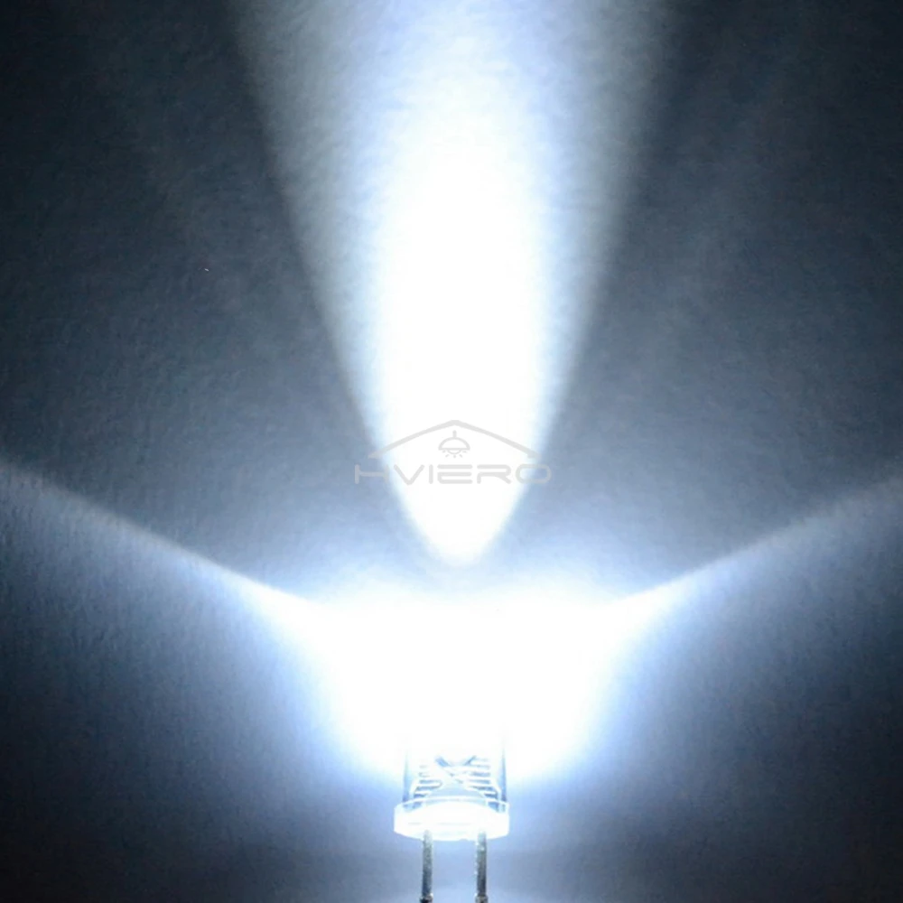 100/200/500/1000Pcs 5mm Round Head with Edge and Short Feet LED Ultra Bright White Red Yellow Light Emitting Diode Diy Kit Lamp