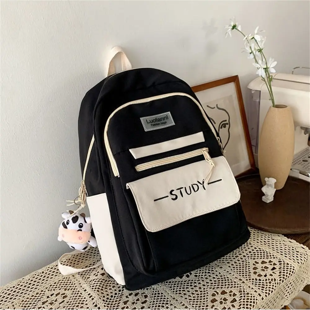 Nylon Large Capacity Backpack Teenage Pure Colour Schoolbag Women Men Waterproof Travel Rucksack Bags Student School Bag