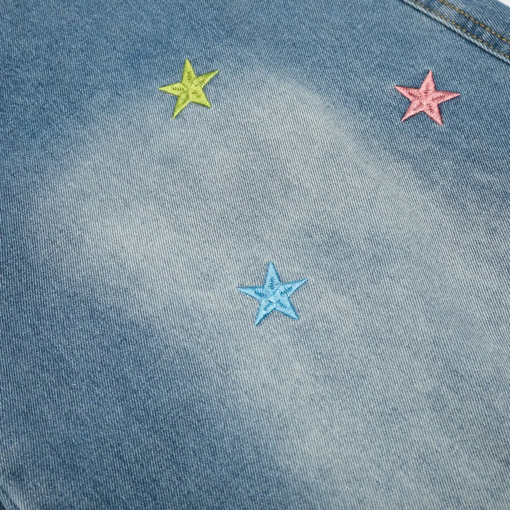 ฤดูใบไม้ร่วงฤดูหนาวเย็บปักถักร้อย Pentagram Distressed Bleach หลวมผู้หญิงล้าง Cargo กางเกงยีนส์กางเกงกางเกงผู้หญิงผู้ชาย Streetwear